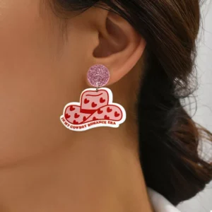 Cowboy Hat & Heart Earrings