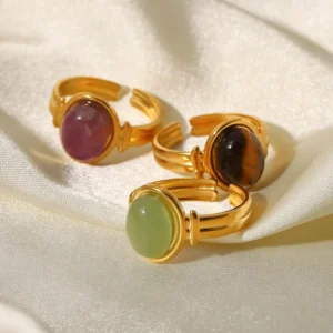 Natural Stone Adjustable Ring