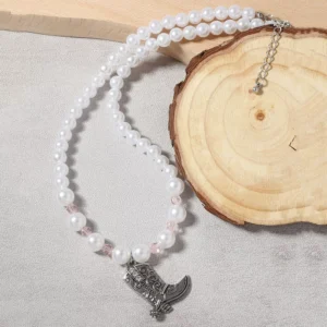 Pearl & Cowboy Boot Necklace