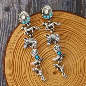 Western Turquoise Accent Earrings