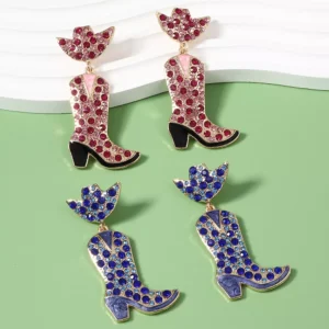Rhinestone Cowboy Boot Earrings